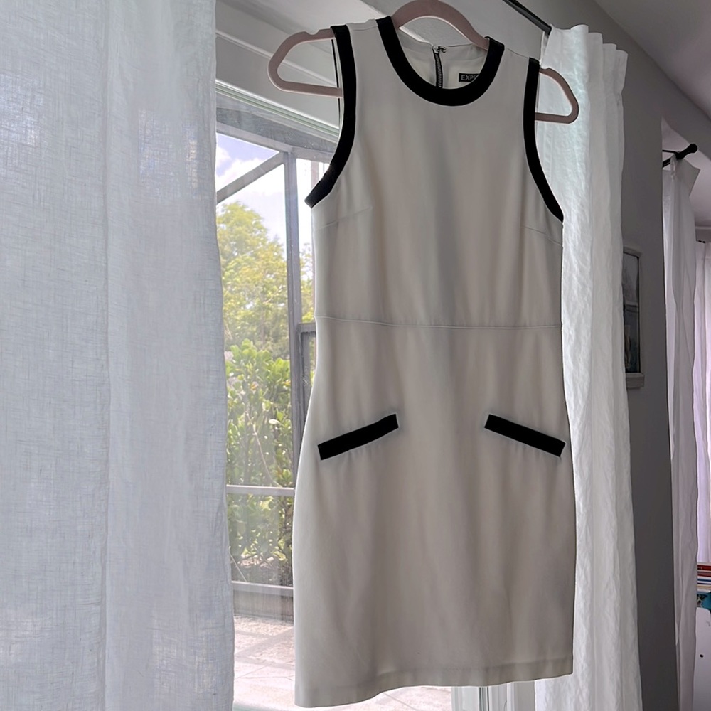 White and black Express dress